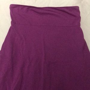 Purple strapless dress